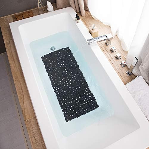 מחצלות אמבטיה ומקלחת טאשיות, מחצלת אמבטיה חלוקי חלוק ללא החלקה, מחצלת אמבטיה רחיצה של 35 x 16 אינץ