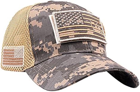 Camo American Flag Patch Hat Caps Baseball Caps רטרו וינטג 'שטף כובע אבא צבאי טקטי פטריוטי לגברים נשים
