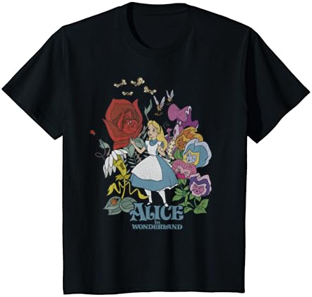 דיסני אליס בארץ הפלאות הליכה דרך פרחי חולצה