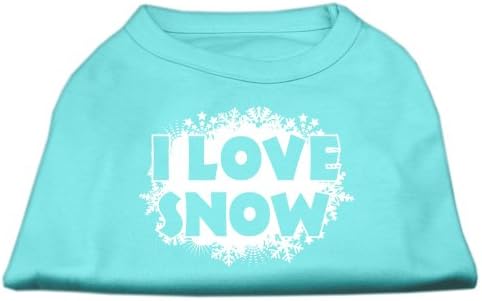 מיראז 'מוצרים לחיות מחמד 16 אינץ' אני אוהב חולצות הדפס מסך שלג לחיות מחמד, איקס גדול, כחול תינוק