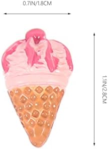 ממתקים בתפזורת 3 ד 'קסמי ציפורניים עיצוב לב 2 יחידות גלידה שרף קינוח קסמי שרף גלידה קסמי שרף לב קסמי שרף: ממתקים