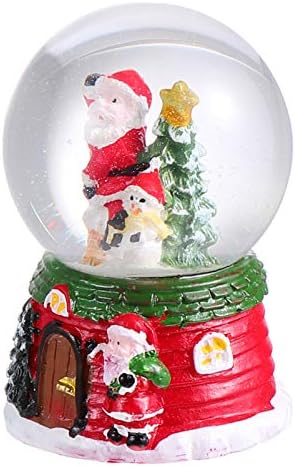 Nuobesty חג המולד שלג גלובוס זכוכית שרף מוזיקלי מערבולת מערבולת שלג סנטה קלאוס קרולרים קליל קופסה מוזיקלית חג המולד