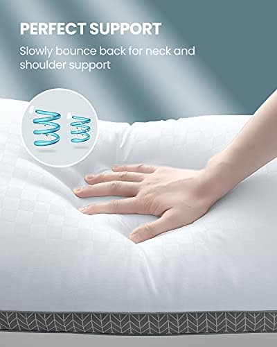כריות מיטה סטנדרטיות סט סטנדרטי של 2 לשינה, למטה כריות מיטה רכות אלטרנטיביות 20x26 אינץ ', אידיאליות לגב, בטן או ישנות צד