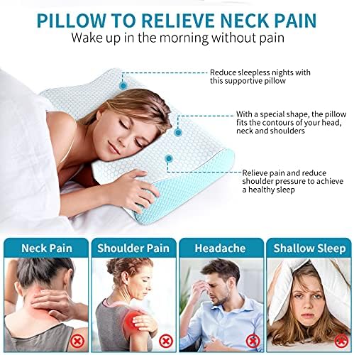 כריות קצף זיכרון, כרית מיטה מתכווננת לשינה, כרית תמיכה בצוואר צוואר צוואר צוואר צוואר הרחם, כרית תמיכה בצוואר