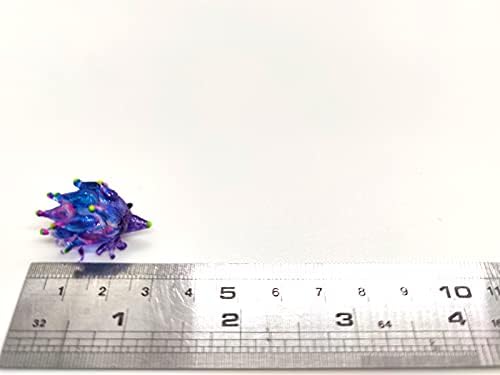 סנסוקג'אי קיפוד גמד פסלונים קטנטנים מצוירים ביד מזכוכית מזכוכית חיות חיות מתנה אספנית עיצוב בית, סגול כחול