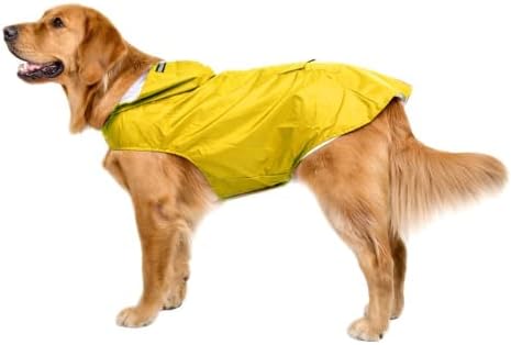 כלב מחמד מעיל גשם אטום למים בגדי כלבים גדולים כלב חיצוני מעיל הילוך גשם מעיל גשם רפלקטיבי לברדור האסקי פונצ'ו