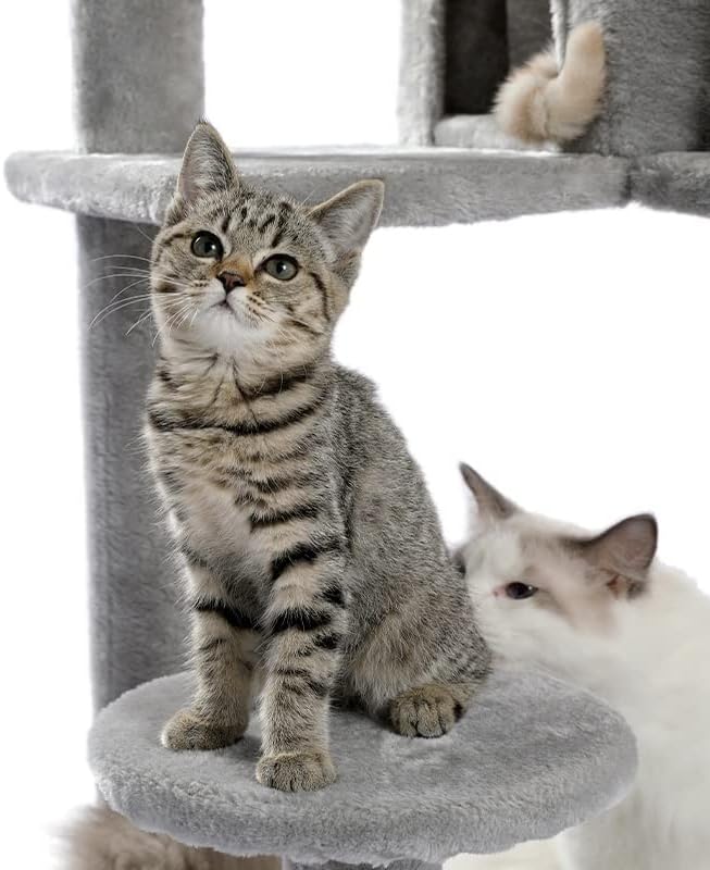 גרט חתול עץ מגבת מגרד סיסל הודעה רב-רמת לחיות מחמד טיפוס עץ עם ערסל מיטת חתול סולם נוסף עם צעצוע כדור