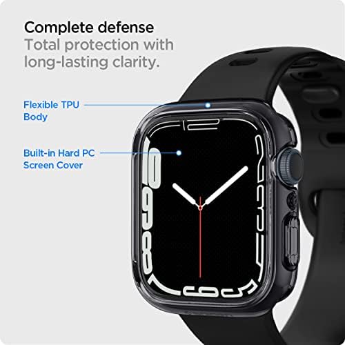 Spigen Ultra Hybrid המיועד למארז Apple Watch עם מגן מסך לסדרת Apple Watch 7 45 ממ - Crystal Space