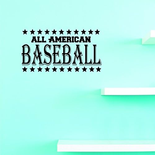 כל שלט ספורט בייסבול אמריקאי נער הילדה ויניל מדבקות מדבקות קיר חדר שינה לילדים - 22 צבעים גודל זמין: 20 אינץ 'x