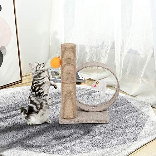 13 חתול עץ מגדל עם פשתן עגול טבעת חתול צעצועי חתול טיפוס עץ בז'