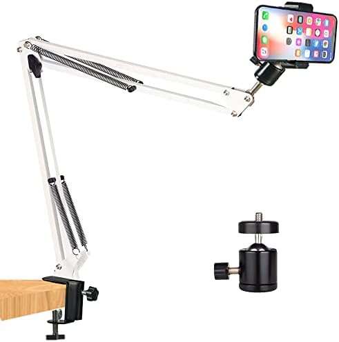 וידאו תקורה הר -מפרק זרוע, מחזיק טלפון סלולרי, מצלמת רשת עמדת זרוע שולחן עצלה מהדק שולחן עבודה שולחן עבודה מספריים