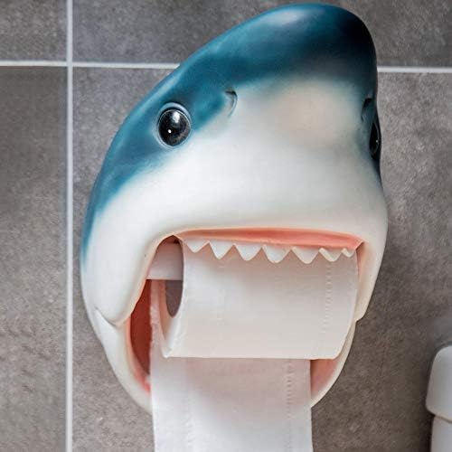 יואנפלק כריש דולפין נייר טואלט מחזיק גליל קיר קיר רכוב על שרף שרף יניקה נייר טואלט מתקן מגבות דבק למלון חנות מטבח