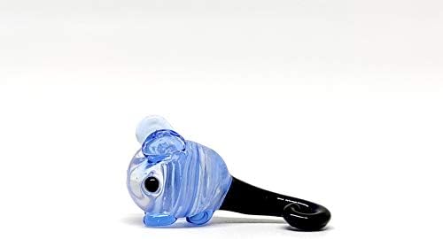 סנסוקג'אי עכבר צלמיות קטנטנות ביד מנופחת בצבע זכוכית בעלי חיים בעלי חיים מתנה אספנית תפאורה ביתית, כחול