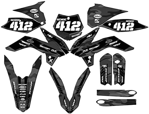 2013-2014 SX 85 ערכה מלאה של גרפיקה של אפאצ'י אפור סנג 'עם Rider I.D. תואם ל- KTM