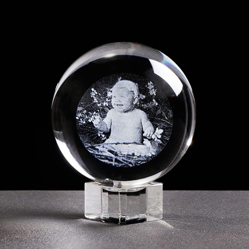 כדור זכוכית Xiaojia כדור איחוד אישי קריסטל איחוד חריטה לאביזרי עיצוב בית מותאמים אישית אביזרי תפאורה תצלום צילום