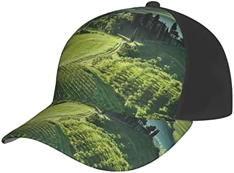 עמק של מטעי זיתים מודפס בייסבול כובע, מתכוונן אבא כובע, מתאים לכל מזג האוויר ריצה ופעילויות חוצות