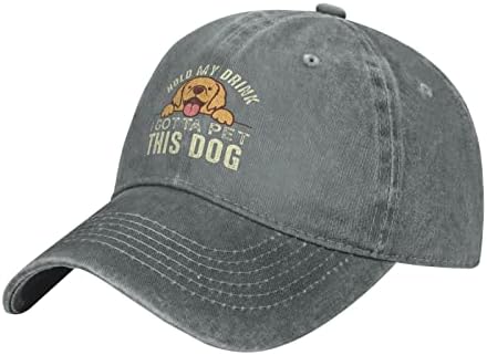 כובע מתנה מצחיק להחזיק את המשקה שלי אני חייב ללטף את כובע הכלב הזה לגברים כובע בייסבול כובע חמוד