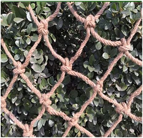 Ouyoxi Hemp חבל נטו מרפסת מדרגות מחסום הגנה מפני סתיו רשת ביטחון לרשת לילדים 6 ממ חבל 10 סמ רשת כבדה תלייה קיר תלייה