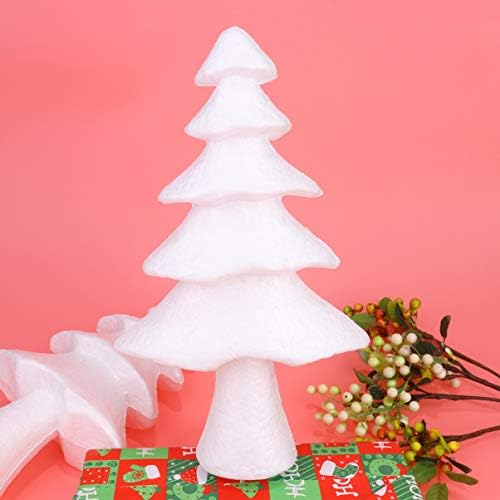 Happyyami 2pcs קצף לבן עץ חג המולד חרוט קלקר קלקר כדורי מלאכה קלושים קונוסים לאומנויות מלאכה של DIY קישוטי קישוט לחג חג