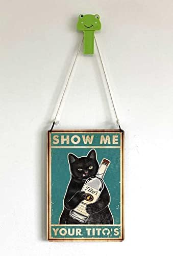 מצחיק להראות לי שלך טיטו של שחור חתול פוסטר מערת אדם סימן בציר בר סימן בר קיר תפאורה 12 * 8