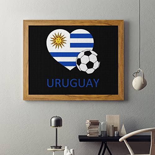 אהבת אורוגוואי כדורגל יהלומי ציור ערכות תמונה מסגרת 5 עשה זאת בעצמך תרגיל מלא ריינסטון אמנויות קיר תפאורה למבוגרים