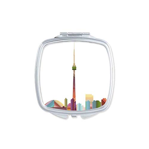 קנדה ציון דרך ועיר בצבעי מים מראה נייד קומפקטי כיס איפור כפול צדדי זכוכית