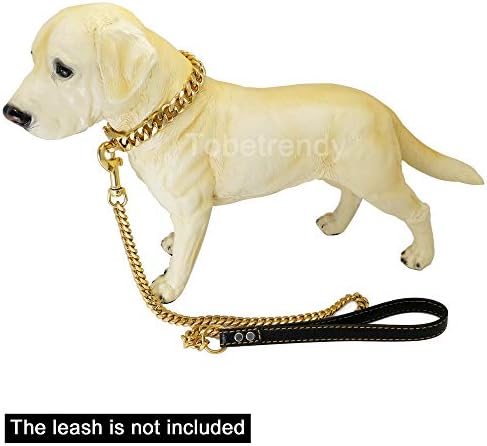 שרשרת זהב טוברטנדי צווארון כלבים 15 ממ שרשרת כלבים צווארון כבד קישור קובני שרשרת כלבים עם אבזם מתכת לכלבים קטנים