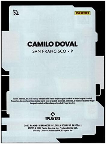 Camilo Doval RC 2022 Panini Chronicles בבירור דונרוס 24 ענקי טירון NM+ -MT+ MLB בייסבול