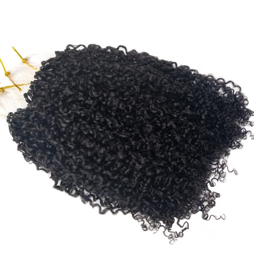 תוספות שיער קינקי מתולתל מיקרולינק שיער טבעי לנשים שחורות 4 ב מתולתל מיקרו לולאה תוספות שיער 100 קווצות לחפיסה 105 גרם