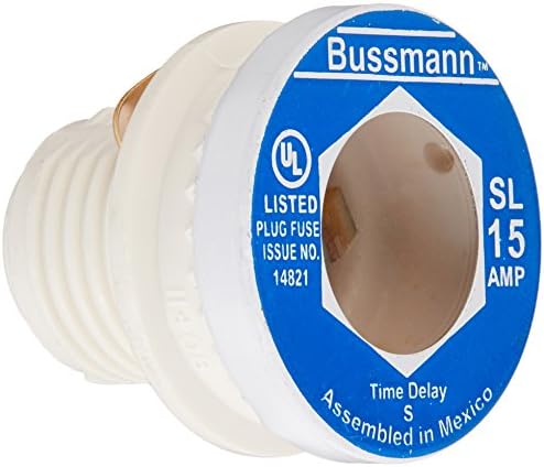 Bussmann BP/SL-15 15 אמפר עיכוב טעינה קישור דחיית קישור נתיך תקע תקע, 125V UL רשום כרטיס, 3 חבילה