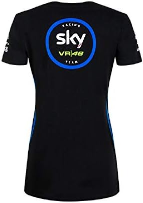 חולצת טריקו VR46 צוות מירוץ שמיים VR46 RACE RACE XS, שחור, אישה