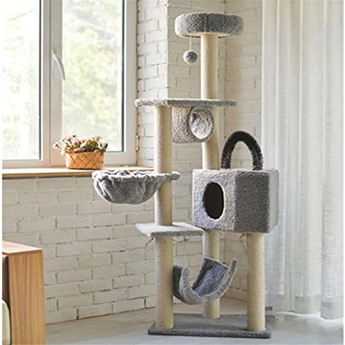 חתולי מחמד קטיפה דירות רב-רמת חתולי עץ דירה ריהוט עם סיסל-מכוסה מגרד הודעות עבור גורים