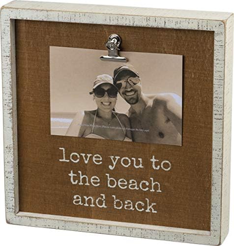 פרימיטיבים מאת קתי 102955 מסגרת צילום קופסת כניסה, ריבוע 10 , אוהב אותך לחוף ובחזרה