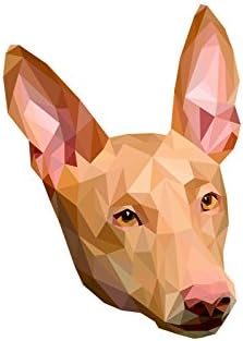 פרעה כלבם, מצבה קרמיקה לוח עם תמונה של כלב, גיאומטרי