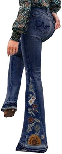 מכנסי ג'ינס ג'ינס נשים ג'ינס Y2K מכנסיים נוחים ג'ינס מתלקח גרפי מכנסיים מזדמנים עם כיסים עם כיסים עם כיסים