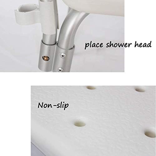שרפרפי אמבטיה של KNOXC, כיסא אמבטיה של שרפרף מקלחת מושב אמבטיה - גובה מתכוונן - עם משענות יד - אלומיניום קל משקל - רמקול בהריון