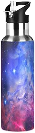 Glaphy Galaxy Nebula 32 גרם בקבוק מים, בקבוק מים עם מכסה קש מבודד נירוסטה, לריצה, הליכה, נסיעות, ספורט