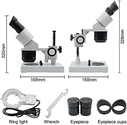 10-20-30-40 מיקרוסקופ סטריאו משקפת מיקרוסקופ תעשייתי מואר עם עינית לתיקון שעון בדיקת מעגלים מודפסים
