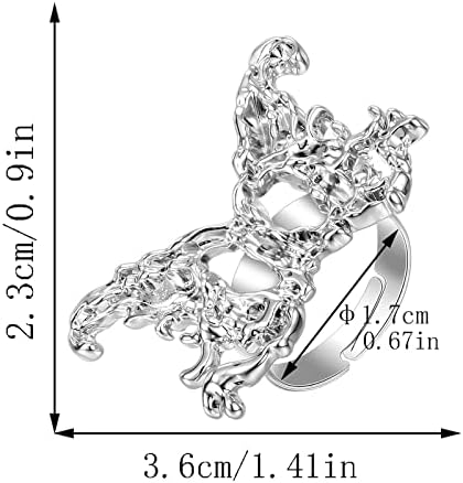 טבעות חתונה וטבעות סגסוגת סגסוגת טבעת פרפר מתכווננת טבעת טבעת טבעת זהב פתיחה גיאומטרית