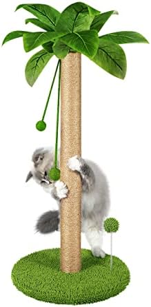 דוהמפ חתול גרוד, 31 עץ שריטה גבוה עם חבל סיסל פרימיום, שני כדורים משתלשלים אינטראקטיביים וצעצועי כדור אביב