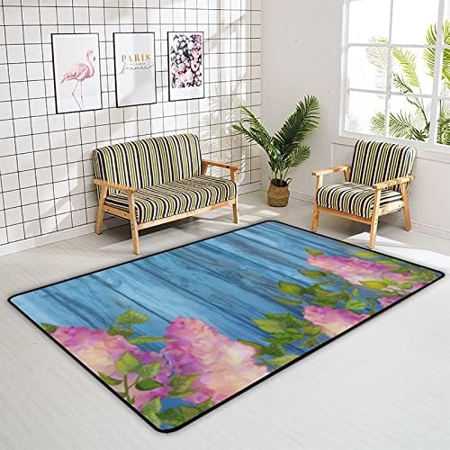 זוחל שטיח מקורה משחק מחצלת לילך כחול לסלון חדר שינה חינוכי חינוך חינוכי שטיחים שטיחים 80x58in