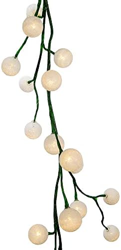 קורט ס. אדלר זר ירוק 6 מטרים עם 48 נורות LED לבנות חמות וכדור לבן