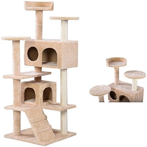 99 חתול חתלתול לחיות מחמד עץ לטפס מגדל דירה מיטת ריהוט שריטה הודעה עץ קיטי לשחק ערסל בית חום בז '52