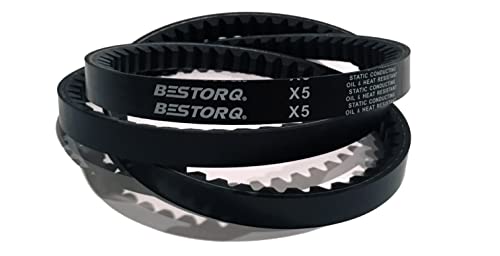 BestorQ 3VX375 חגורת V גומי, קצה גולמי/מכוסה, שחור, 37.5 אורך x 0.38 רוחב x 0.32 גובה, חבילה של 3