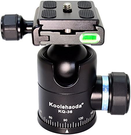 Koolehaoda KQ-36 אלומיניום חצובה ראש כדור כדור ראש עם צלחת שחרור מהירה לחצובה מצלמה.