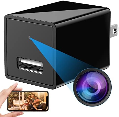 מצלמת Swayfer Tech Mini Spy - מטען זעיר מצלמה נסתרת עם זיהוי תנועה - 1080p מלא HD HD זווית רחבה מצלמת מטפלת -