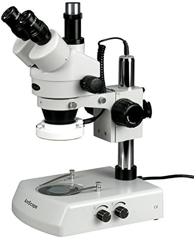 מיקרוסקופ זום סטריאו טרינוקולרי מקצועי לד 2 טי, עיניות פי 10, הגדלה פי 7-90, מטרת זום פי 0.7-4.5, תאורת לד עליונה