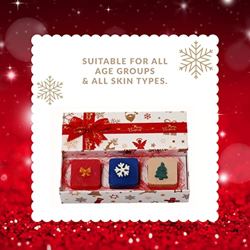 סבון בעבודת יד קופסא מתנה לחג המולד עם אפס כימי סבון טהור ואורגני עם שמנים אתריים / סבון אורגני לזוהר פנים