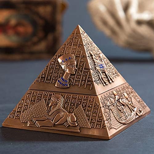 Yang1mn יצירתי עתיקה מצרים פירמידה צורת מאפרה הקלה מעודנת מלאכת סגסוגת פח מלאכות יצירה סלון חדר שינה מלון שולחן עבודה