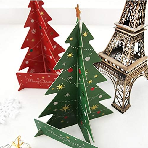 STOBOK 2 PCS קטן 3D עץ חג המולד קישוטים לנייר קישוטי נייר מיני מלאכה לחג המולד לקישוט חג המולד לחג המולד לחג המולד